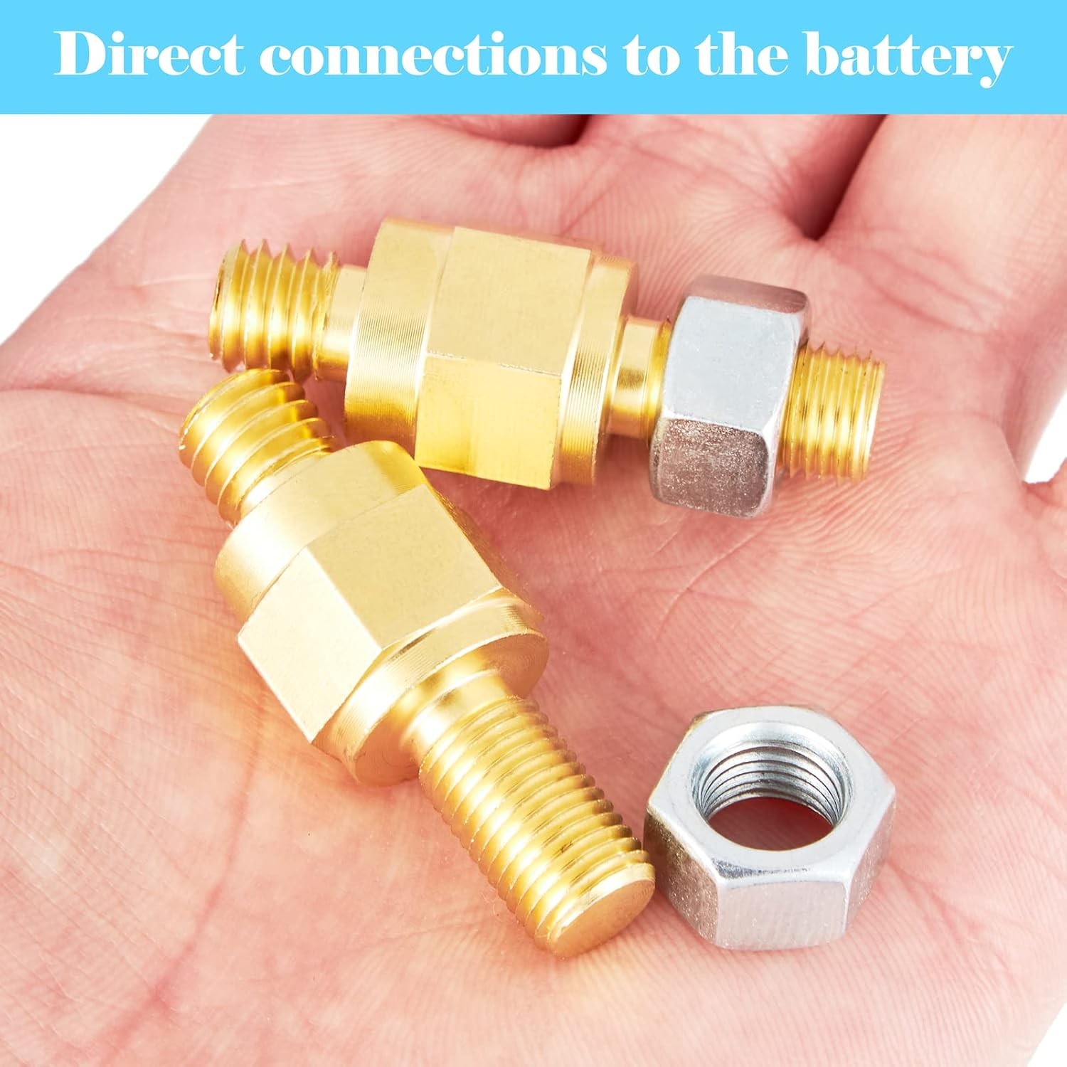 Long Stud Side Post Battery Terminal Bolt Compatible with GM and Other Accessori