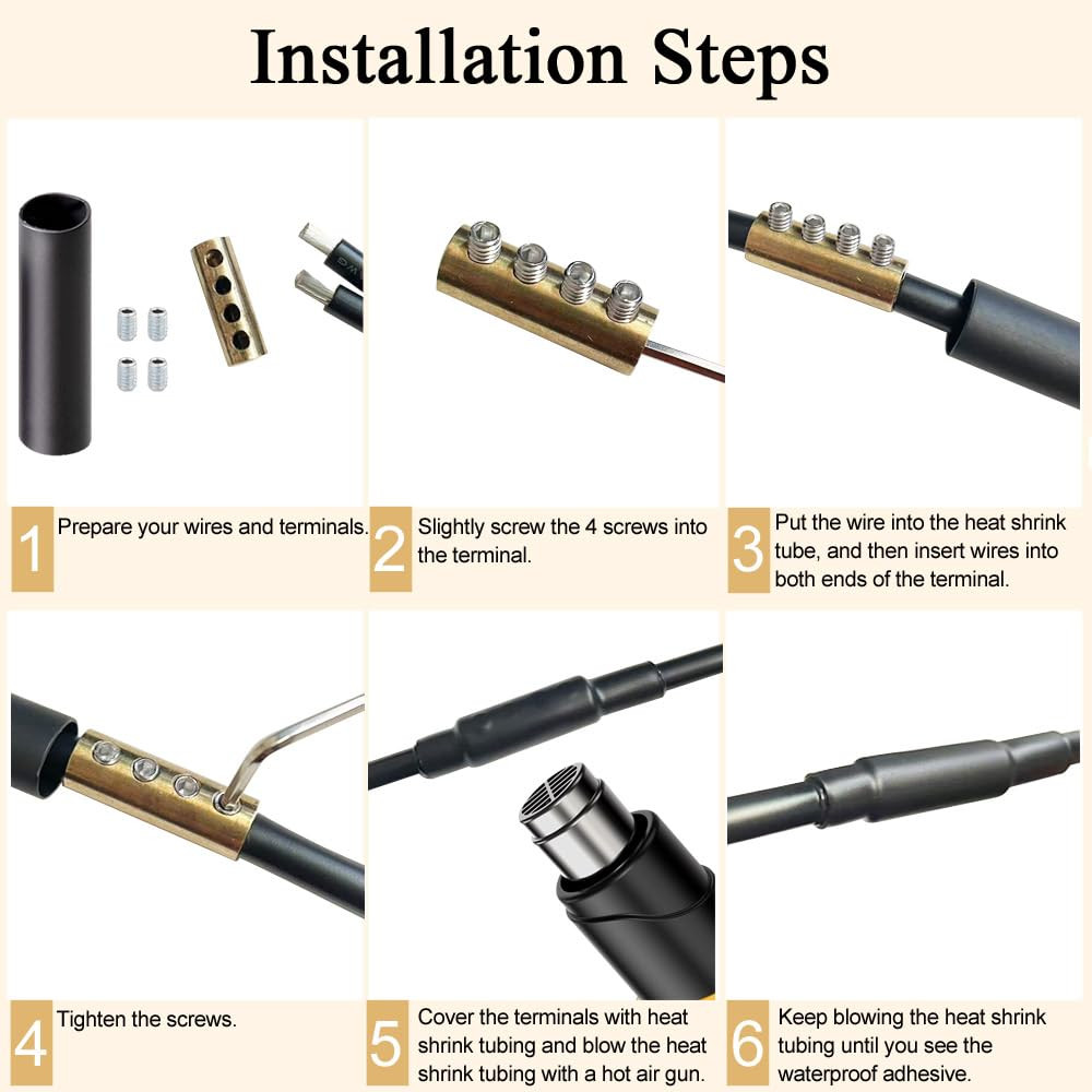 6 8 10 AWG Gauge Wire Connector Nut Kit, 80A Splicing Quick Wiring Connection Te