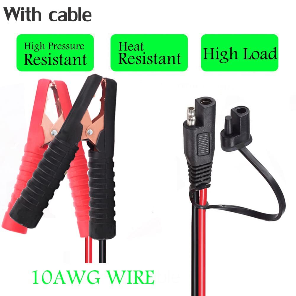 Battery Alligator Clip 10AWG SAE Quick Release Adapter Extension Charging Cable