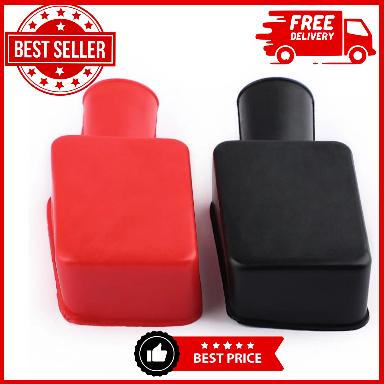 2PCS Battery Terminal Covers Cap, Positive Negative Insulating Protector, Car