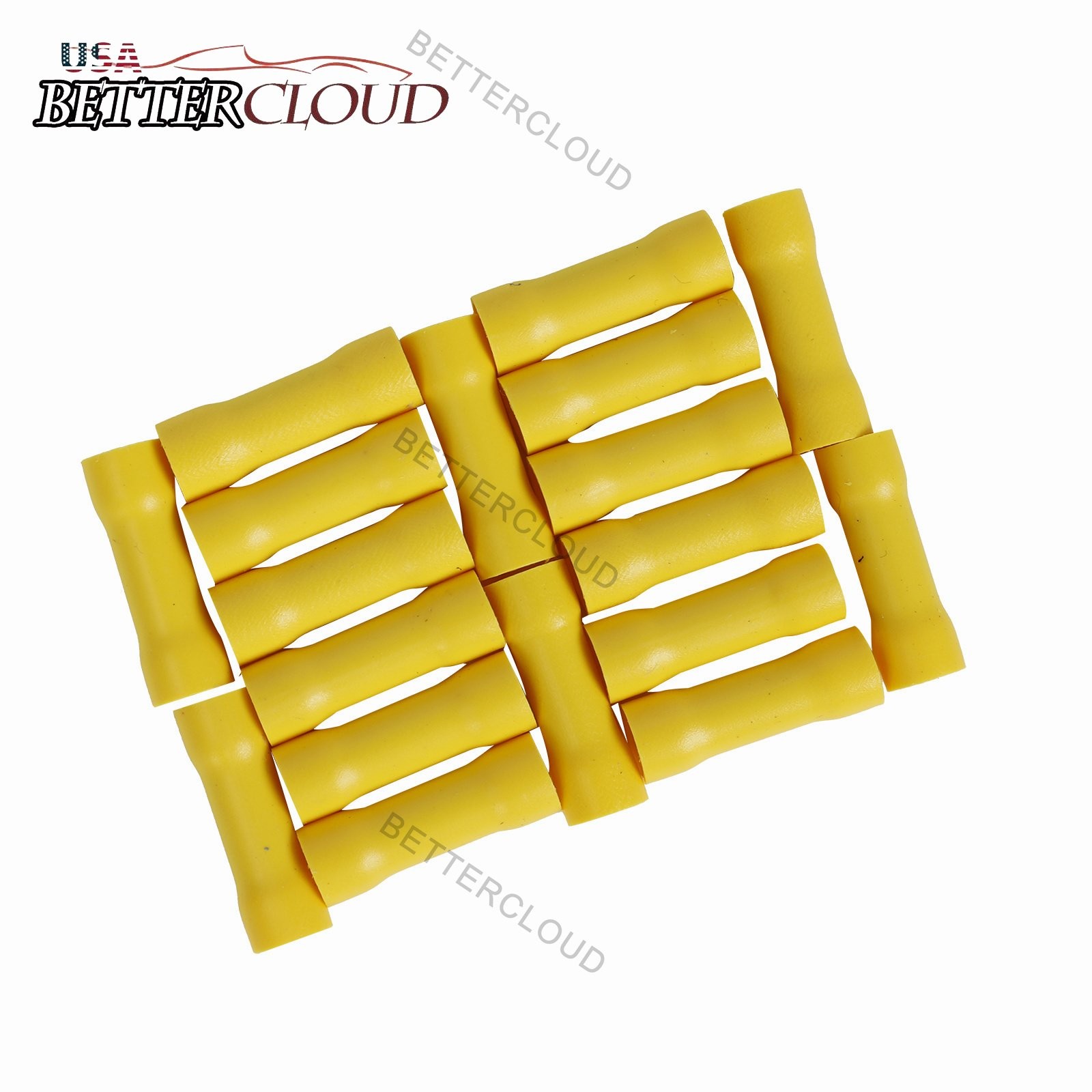 1000Pcs 12-10 Gauge Insulated Butt Wire Connectors Crimp Splice Terminals Yellow