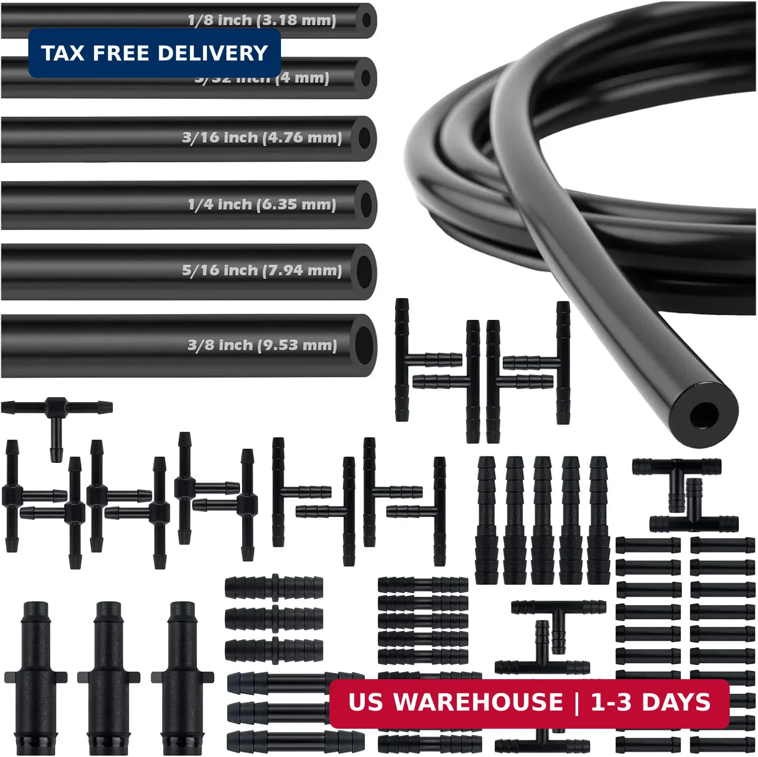 Automotive Vacuum Lines 6PCS 5Ft Multi-Size Silicone Vacuum Hose with 64PC