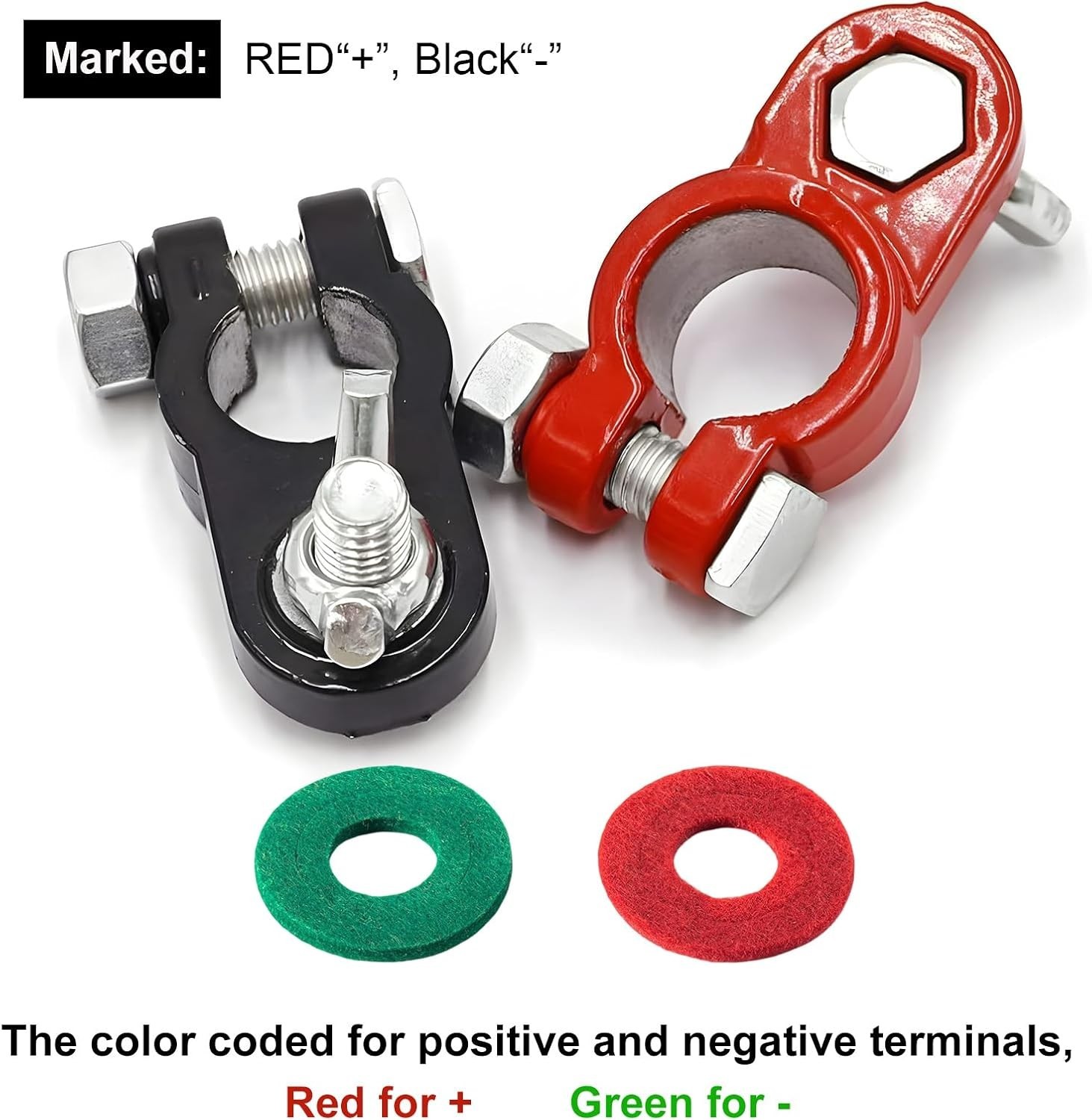 Zinc Alloy Battery Cable Terminals Set – Anti-Corrosion Clamps for Cars & Boats
