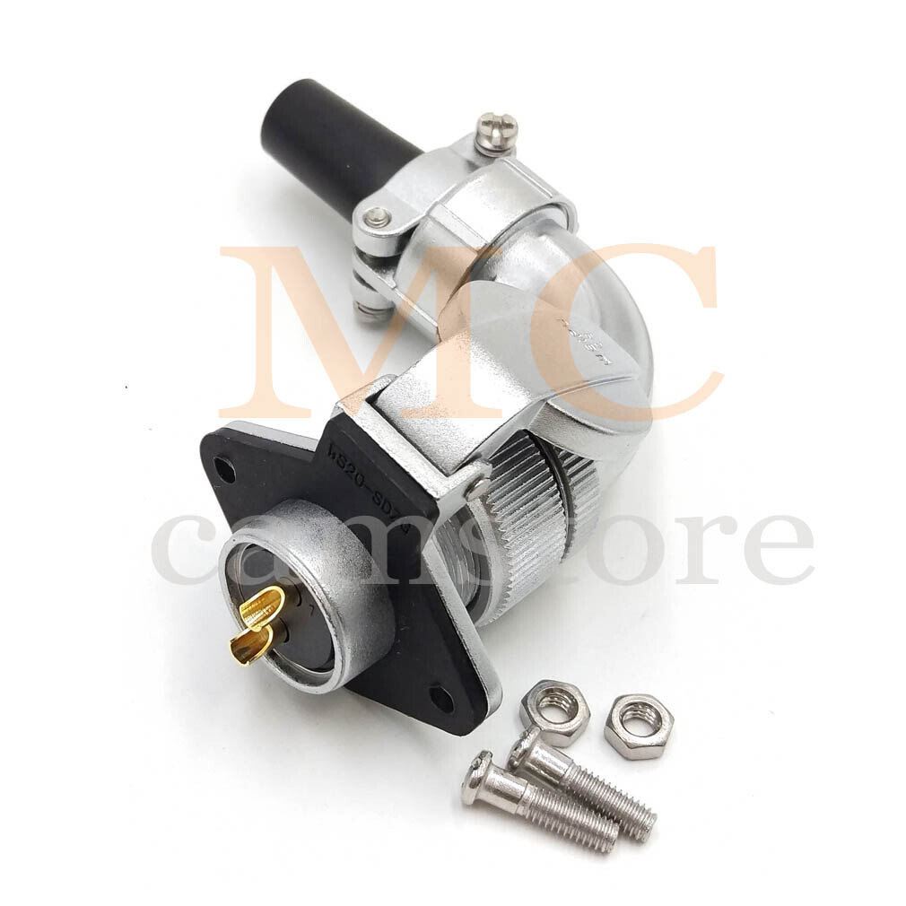 WEIPU WS20 25A 2Pin Angle Plug Panel Socket Aviation Connectors