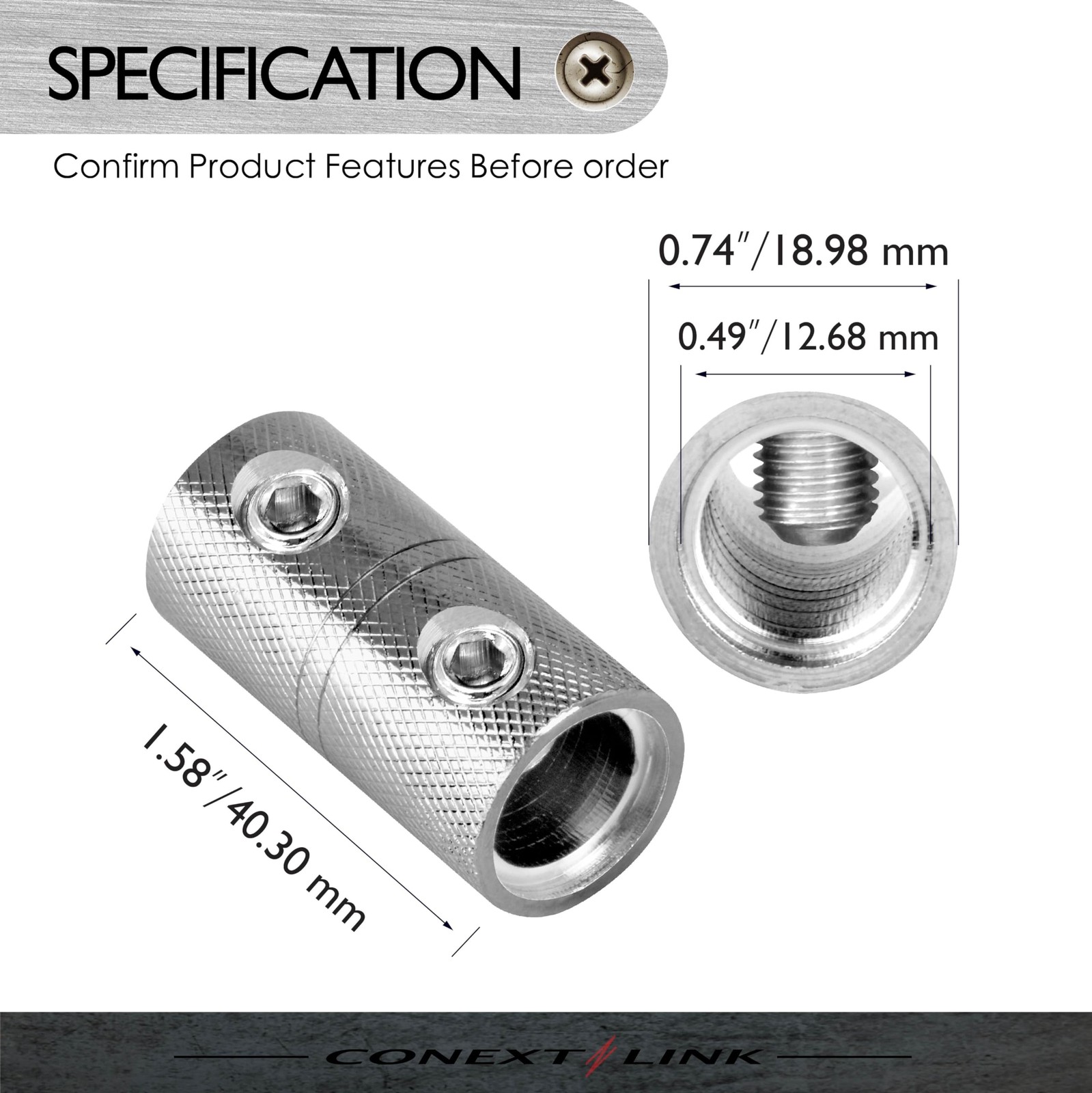 WCT0N-2 Wire Coupler Terminal Butt Connector With Set Screws 2 Pack (1/0 Gauge)
