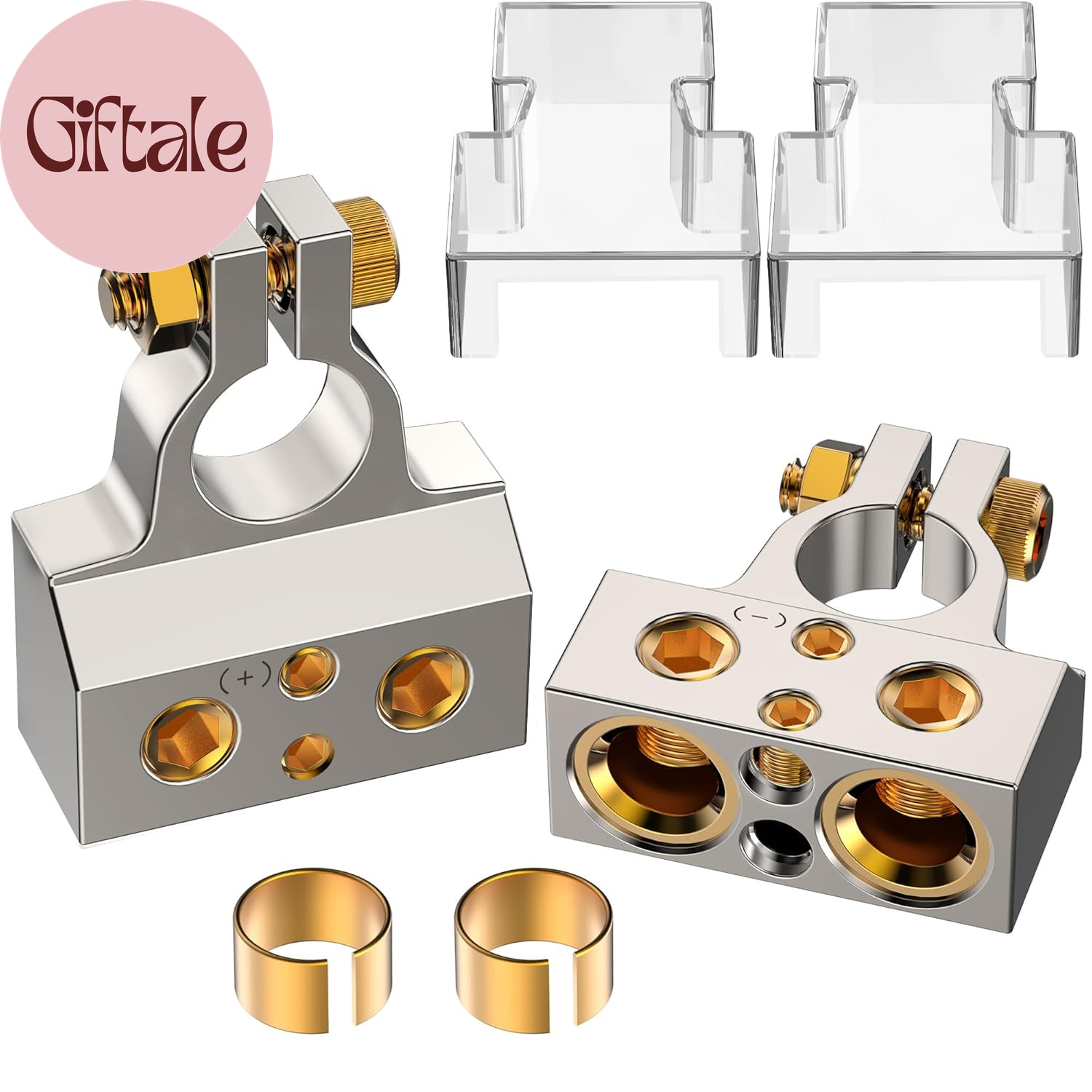 Battery Terminal Connectors, 0/2/4/6/8/10 AWG Battery Terminals, Heavy Duty Car