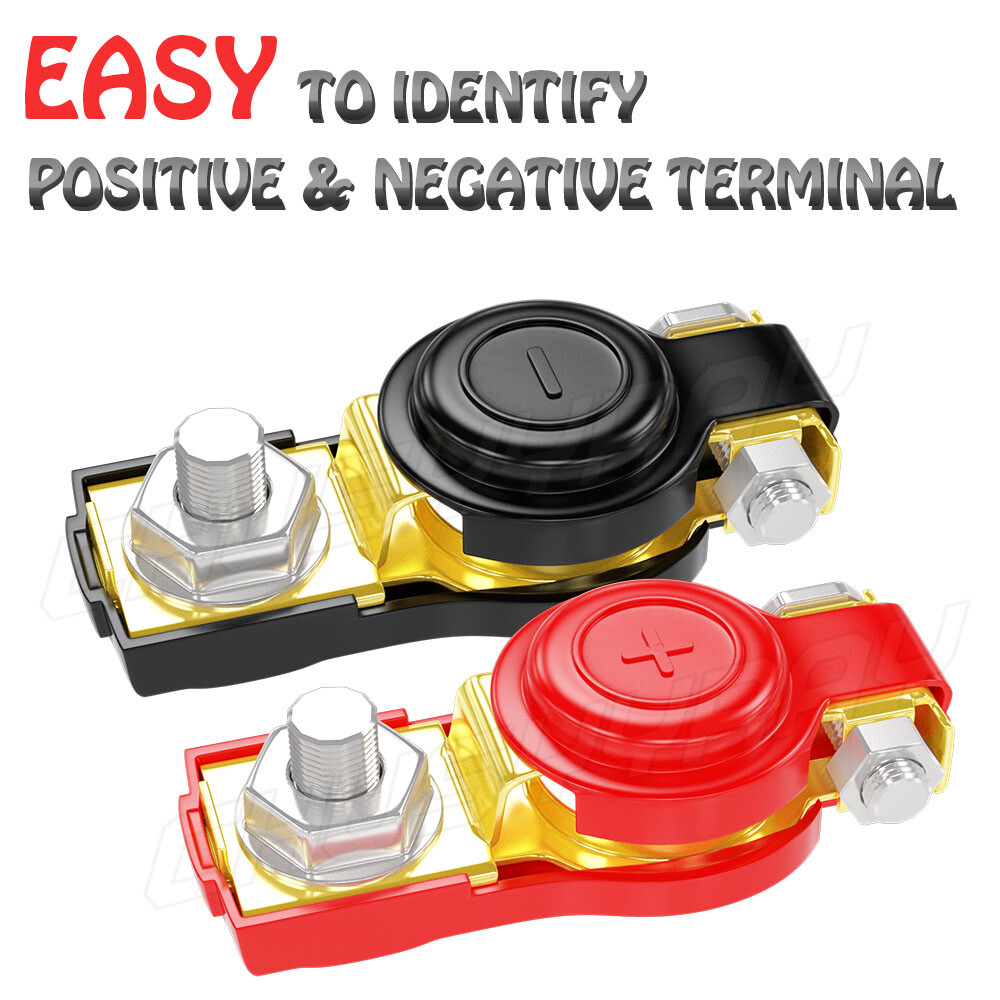 NEW Car Battery Terminal Connectors Clamp 2x Wire Lugs Cable Ends Copper Eyelet