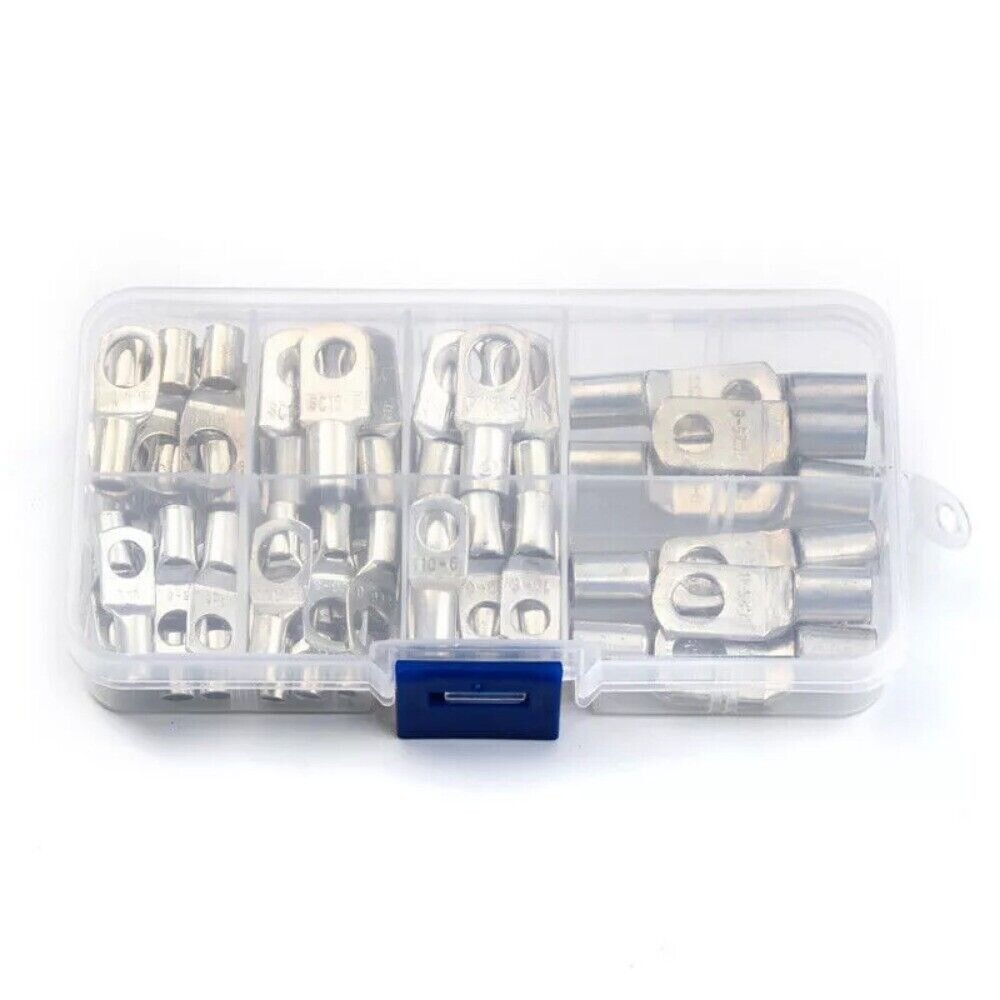 200/140x Assorted Copper Ring Lugs Terminal Wire Bare Cable Crimp Connectors Kit