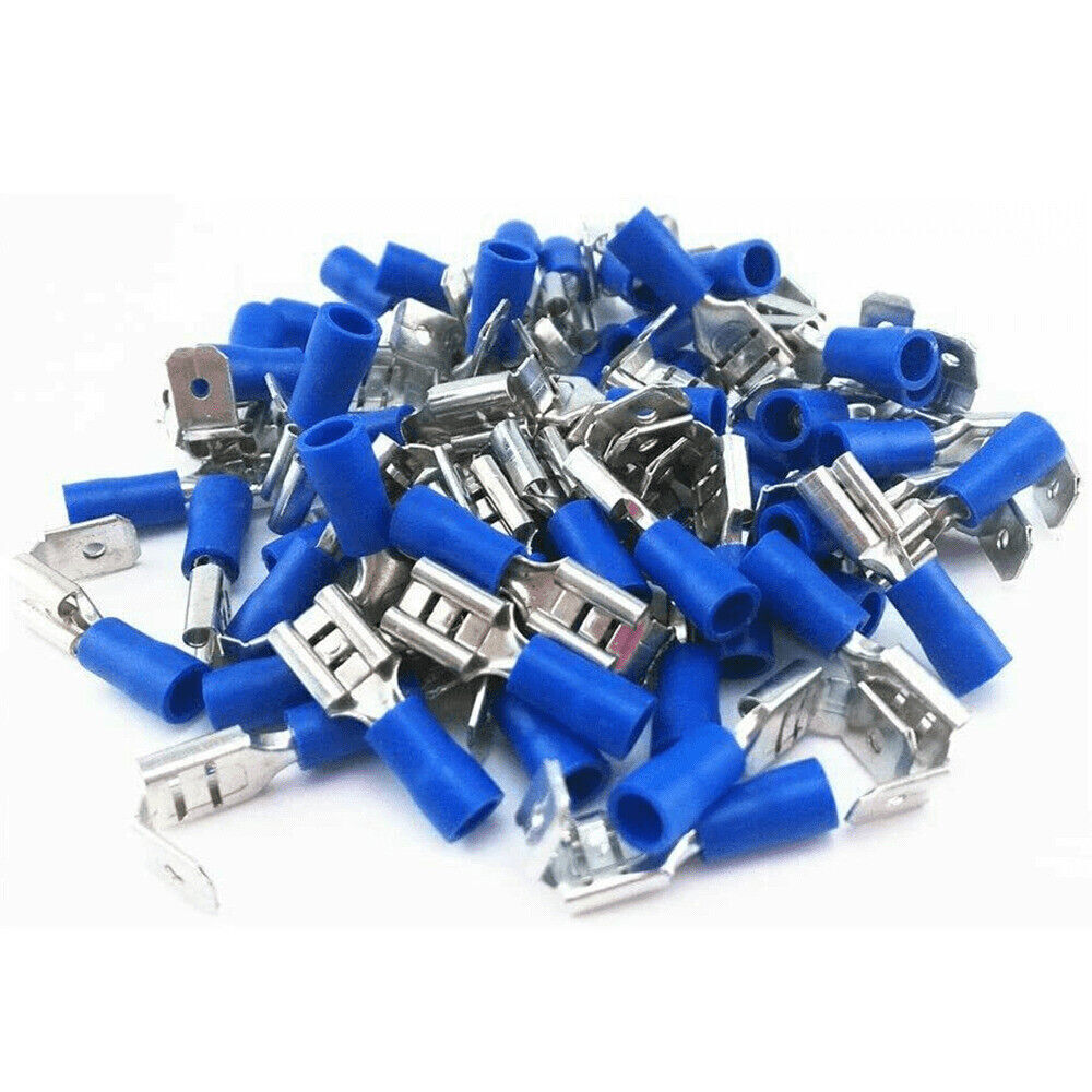 50PCS Blue 16-14 AWG PBDD2-250 Male/female Piggyback Terminals Push-on Connector