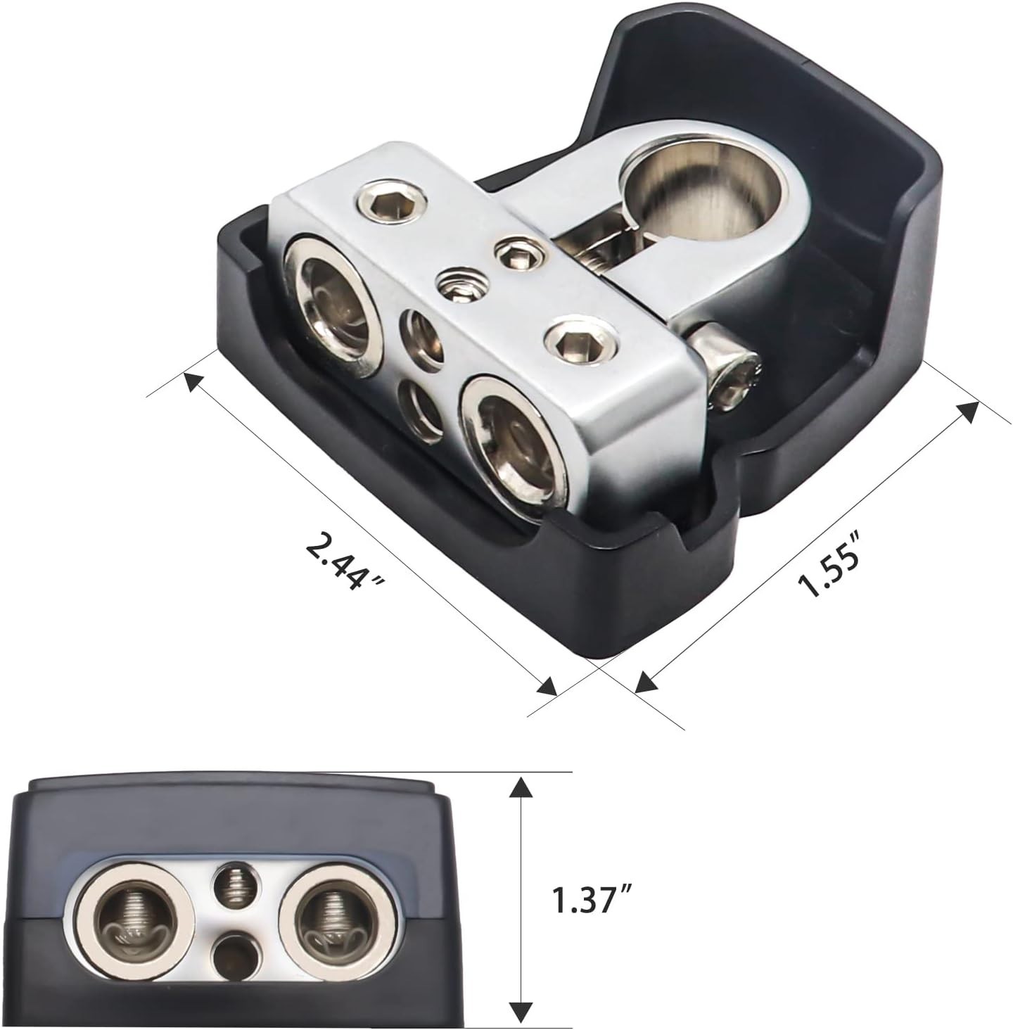 Solid Brass Battery Terminals Clamps 2-Pack