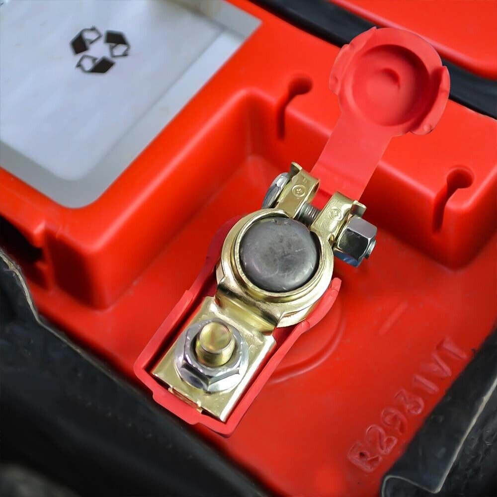 2x Car Battery Terminal Connector Clamp Clip Negative Positive / Red+Black @
