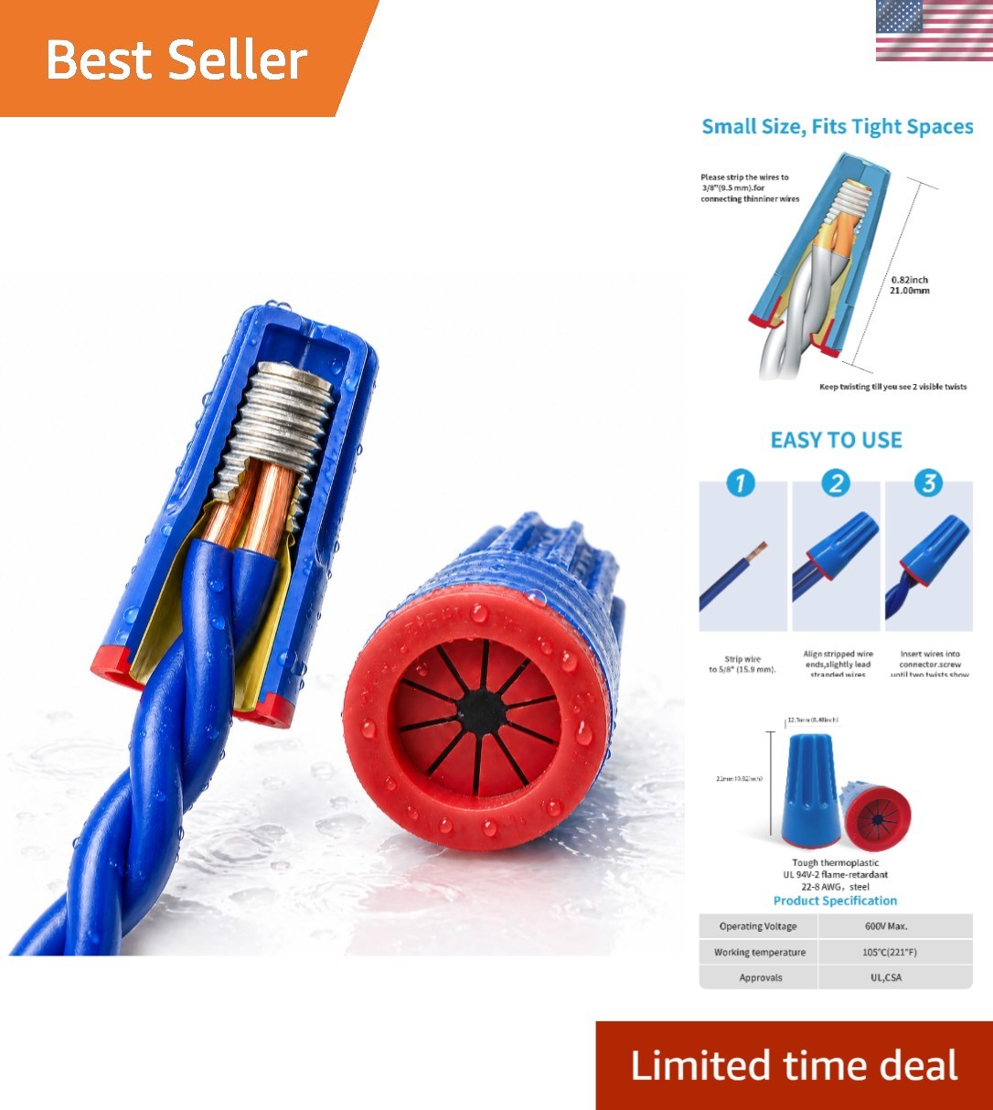 Waterproof 20-Piece Wire Connector Kit – Ideal for Outdoor Electrical Projects