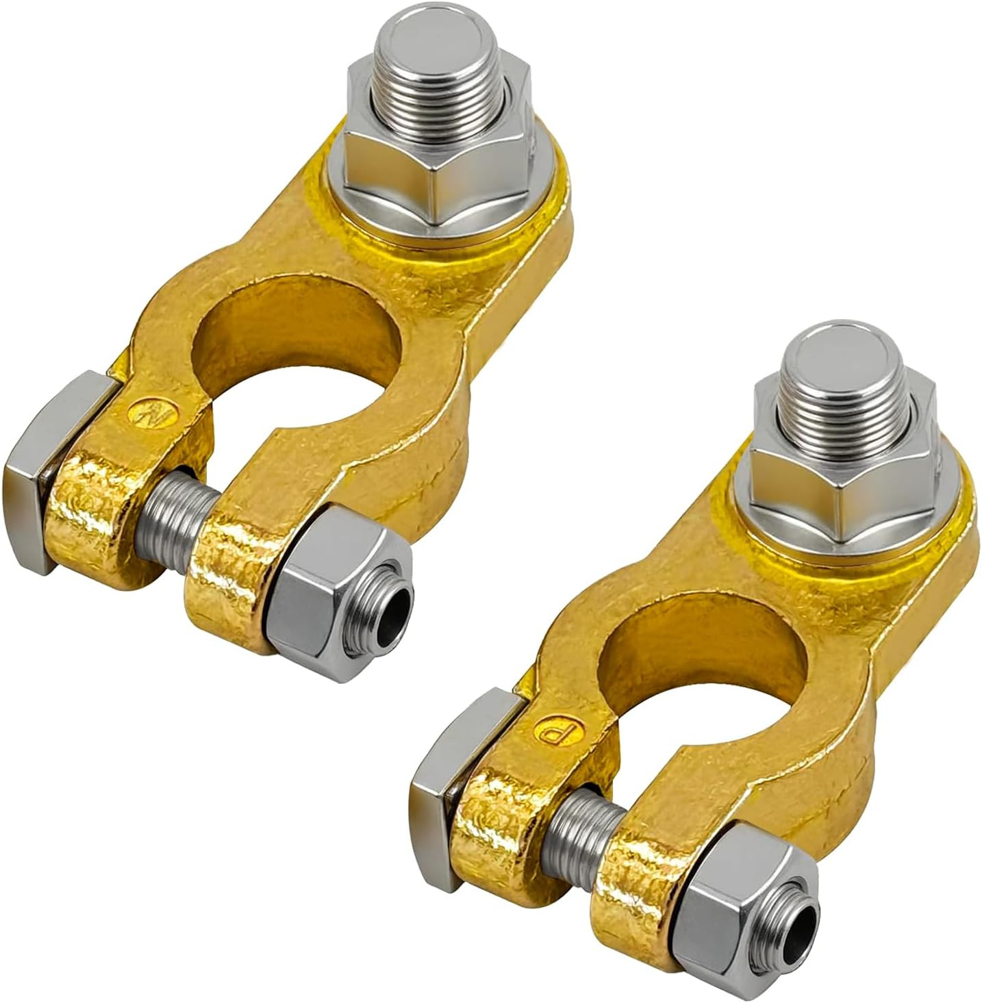 1 Pair Universal Brass Battery Terminal Connector, Heavy Duty Cable End