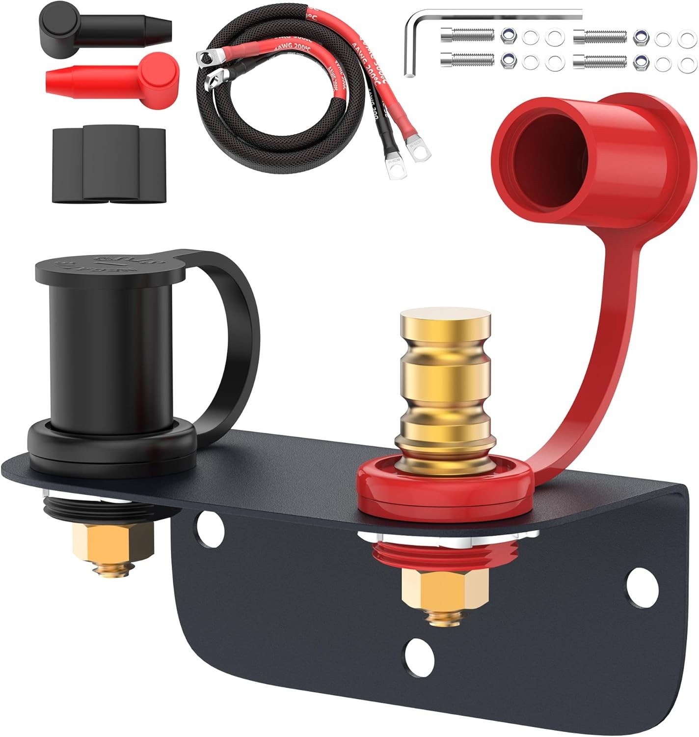 Remote Battery Terminals 3/8″ Stud Battery Jump Post with Heavy Duty Mounting Br