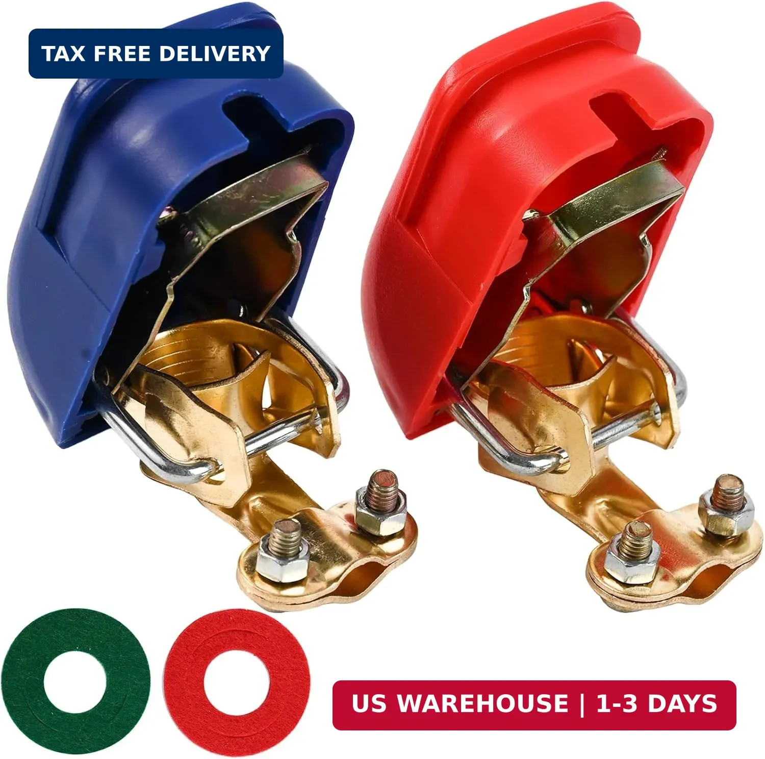12V Battery Terminal Connectors Clamps Quick Release Positive Negative Heavy Dut
