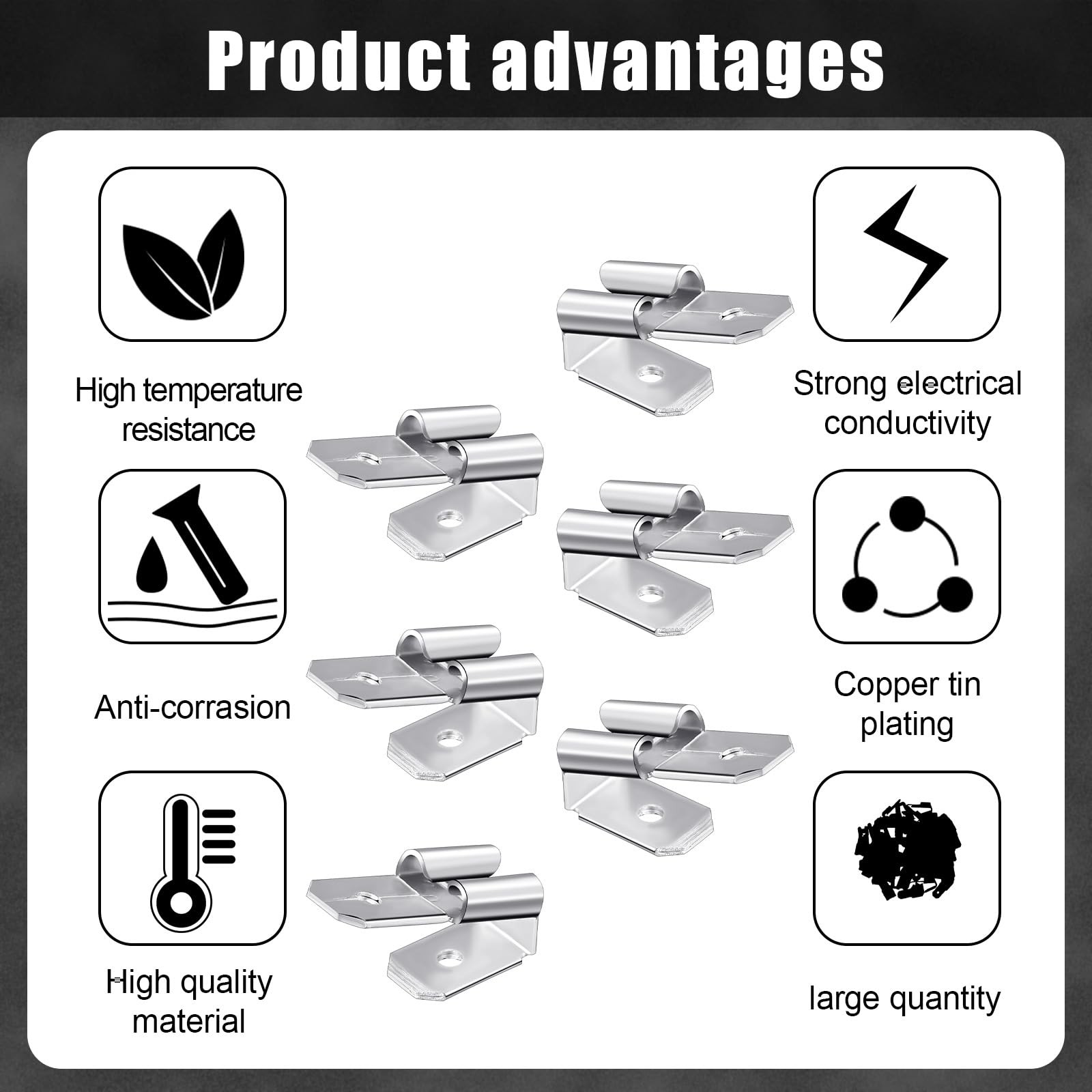 50 Pcs Silver Double Piggyback Connectors, Male, Female, Quick Disconnect