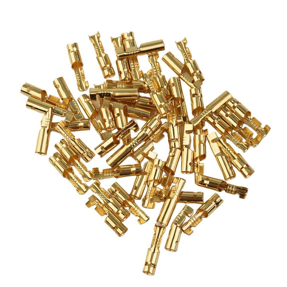 Socket Brass Bullet Terminals Replacement Parts 50 sets (200pcs) Female Durable
