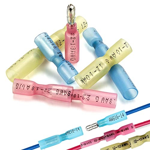 100PCS Heat Shrink Bullet Connectors 22-10 Gauge Insulated Bullet F&M