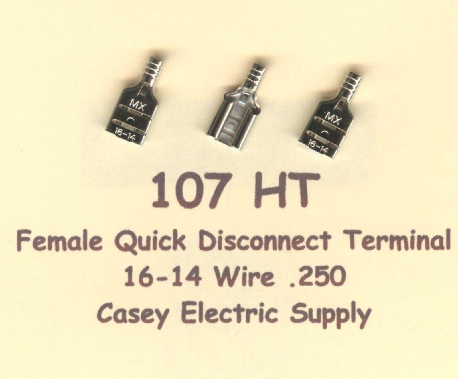 100 High Temperature FEMALE Quick Disconnect QD Terminal #16-14 Wire Gauge .250