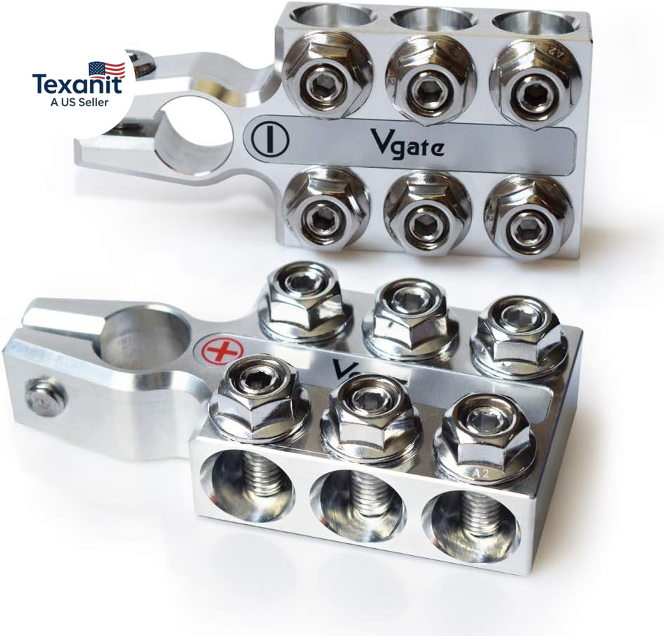 Lead Acid Battery Terminal Clamps, 8AWG up to 4/0(XL) AWG Gauge, 12-Way Connecto