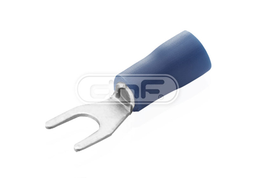 (100 PACK) 16-14 GAUGE BLUE SPADE CRIMP FORK INSULATED ELECTRICAL TERMINALS #6