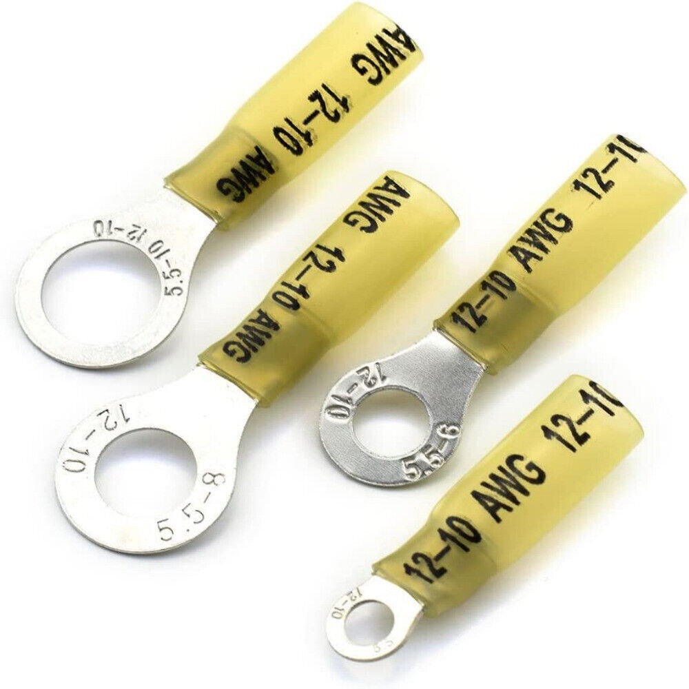 180pcs Waterproof 22-10AWG Heat Shrink Wire Connectors Crimp Ring Terminals Kit