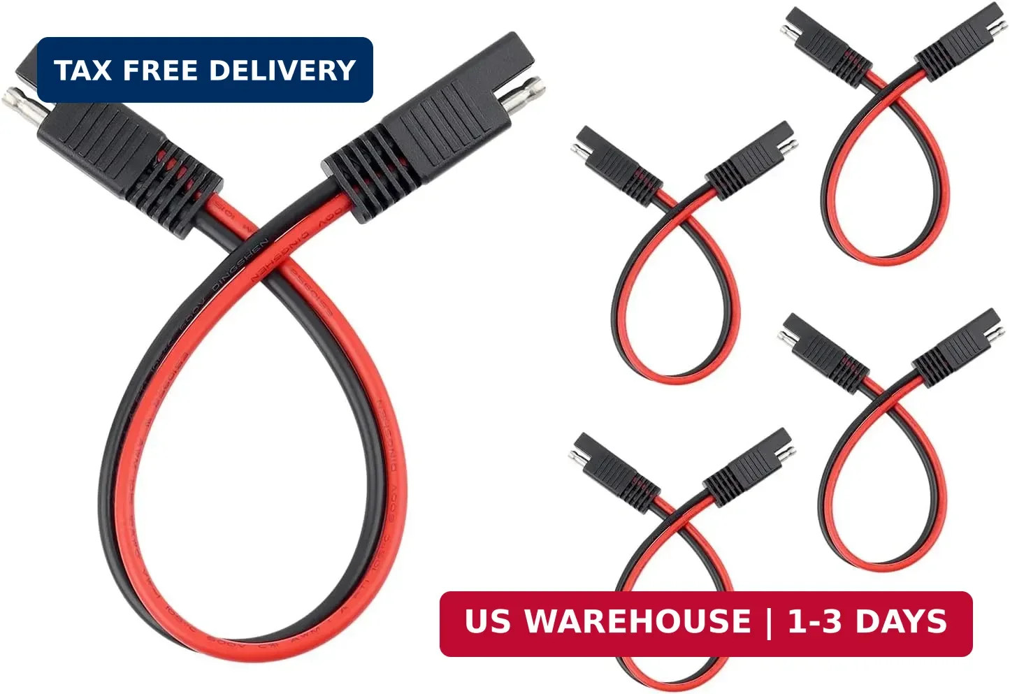 5PCS SAE Connectors Quick Disconnect Wire Harness,2 Pin SAE Plug with 12 Gauge