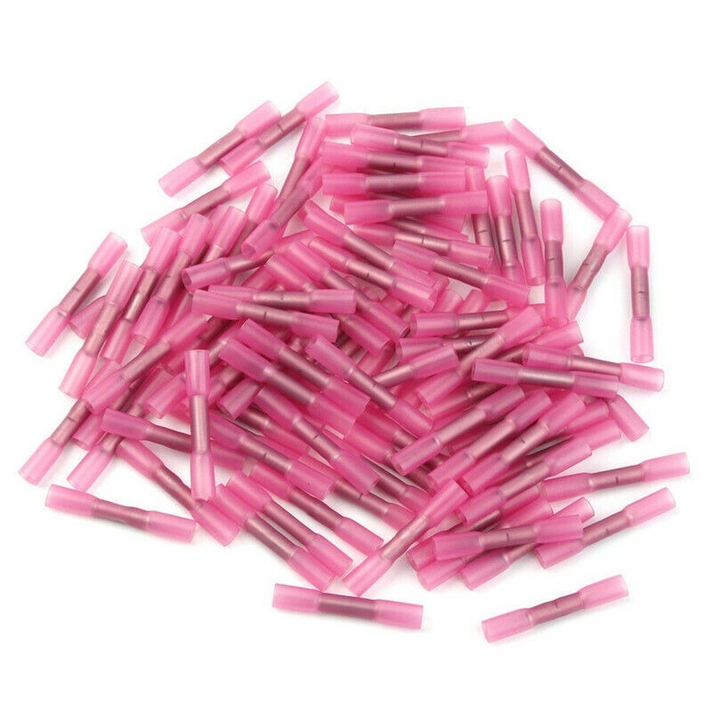 1000PCS Heat Shrink Waterproof Wire Connectors Red 22-16 AWG Butt Seal Terminals