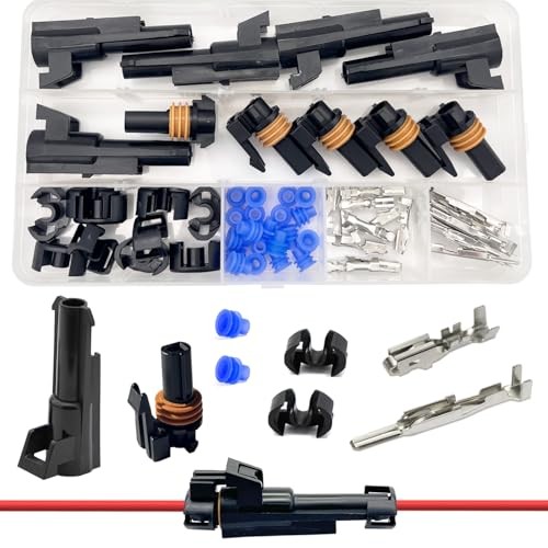 14-12 AWG 1 Pin Connector Weather Pack Connectors Kit 1 Wire 1Pin 5Pair