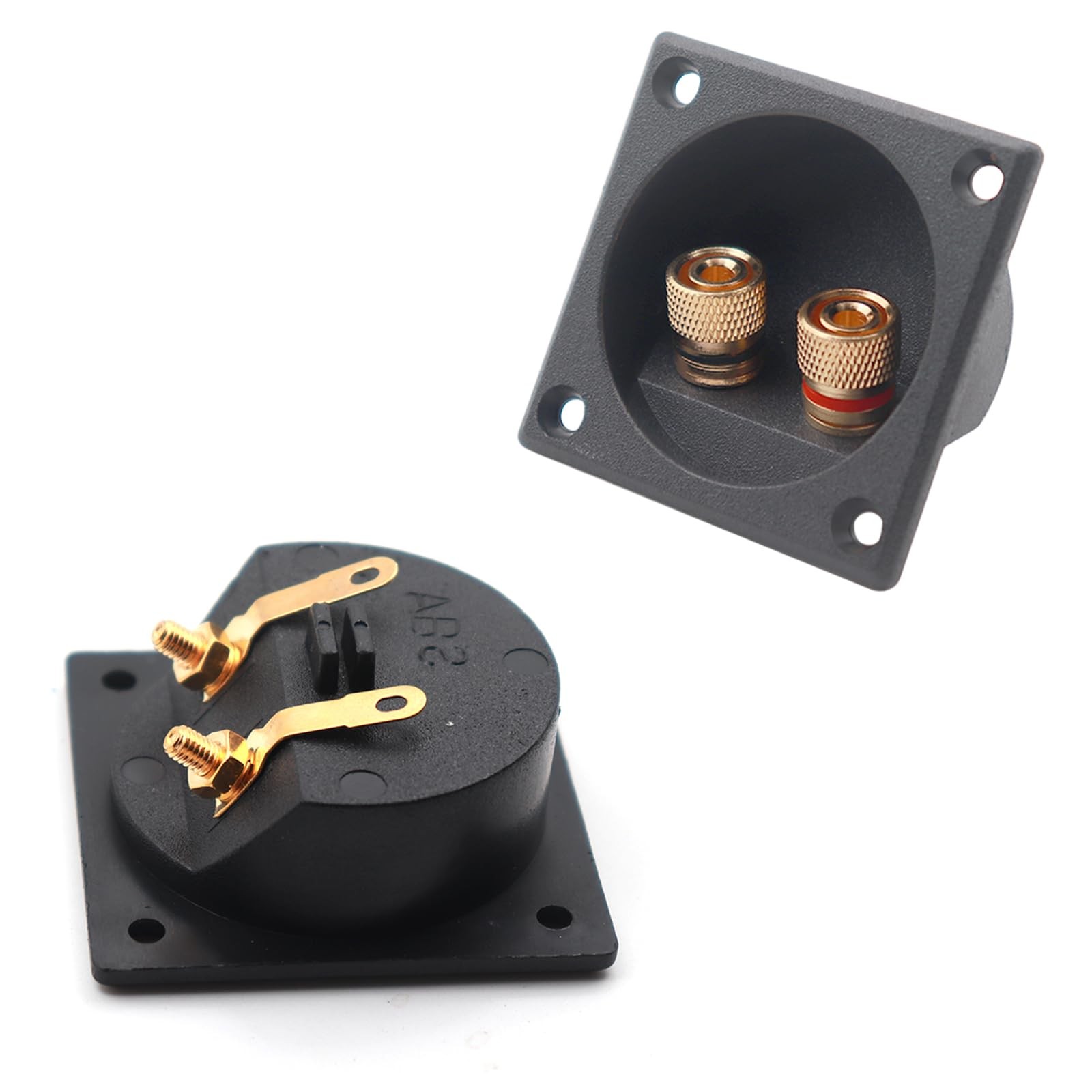 Speaker Box Terminal – 2.2 Inch Square 2-Way 2.24 Inches, Black
