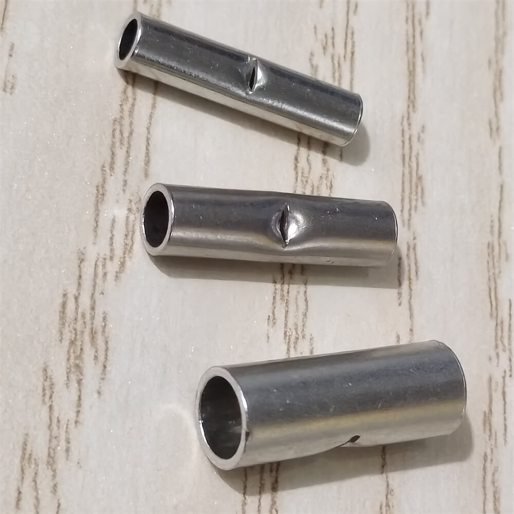 Tinned Copper 10-22AWG Non-Insulated Seamless Butt Connector 100/300PCS