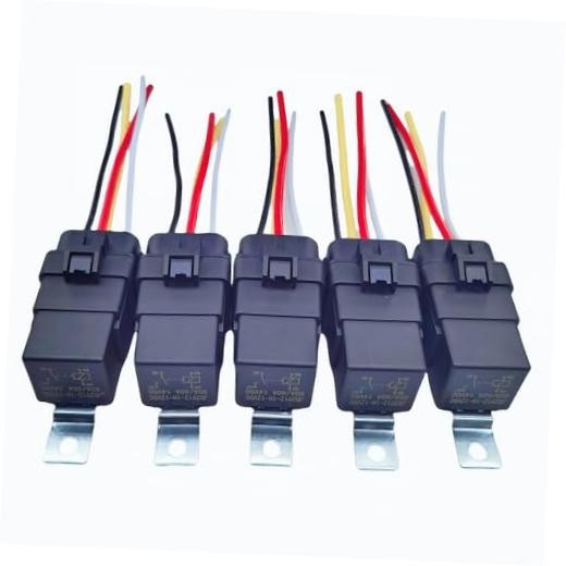 80/60 Ampere 12-Volt DC Car Relay, Equipped with Wiring Harness 4-pin