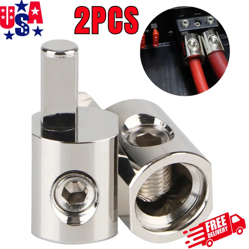 Pair Car Audio Power/Ground 1/0 Gauge to 4 Gauge Amp Input Reducers Wire Reducer