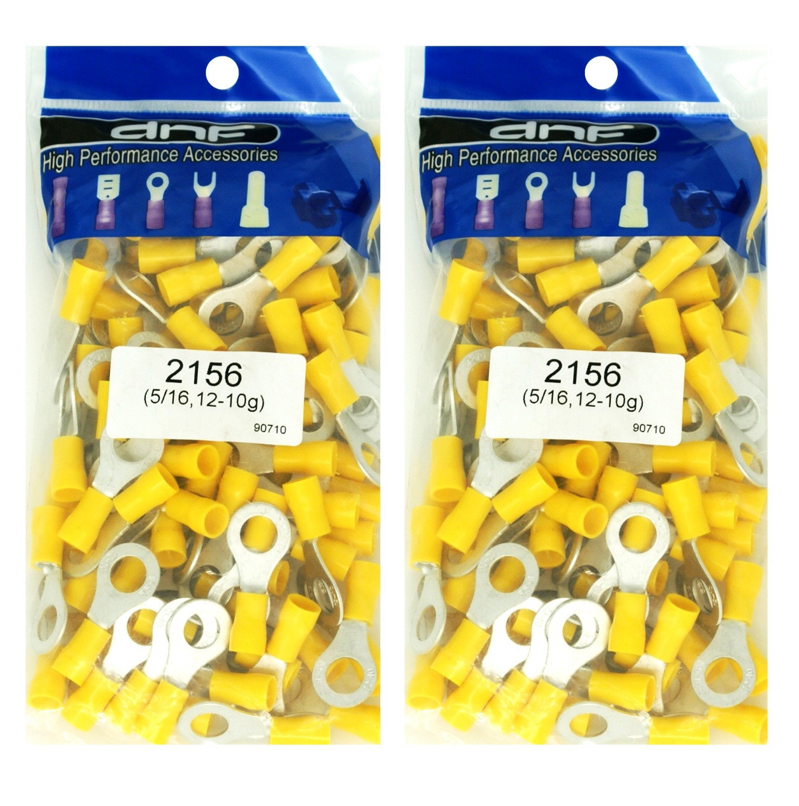 (200 PACK) 12-10 GAUGE VINYL 5/16″ YELLOW RING TERMINALS WIRE CONNECTORS