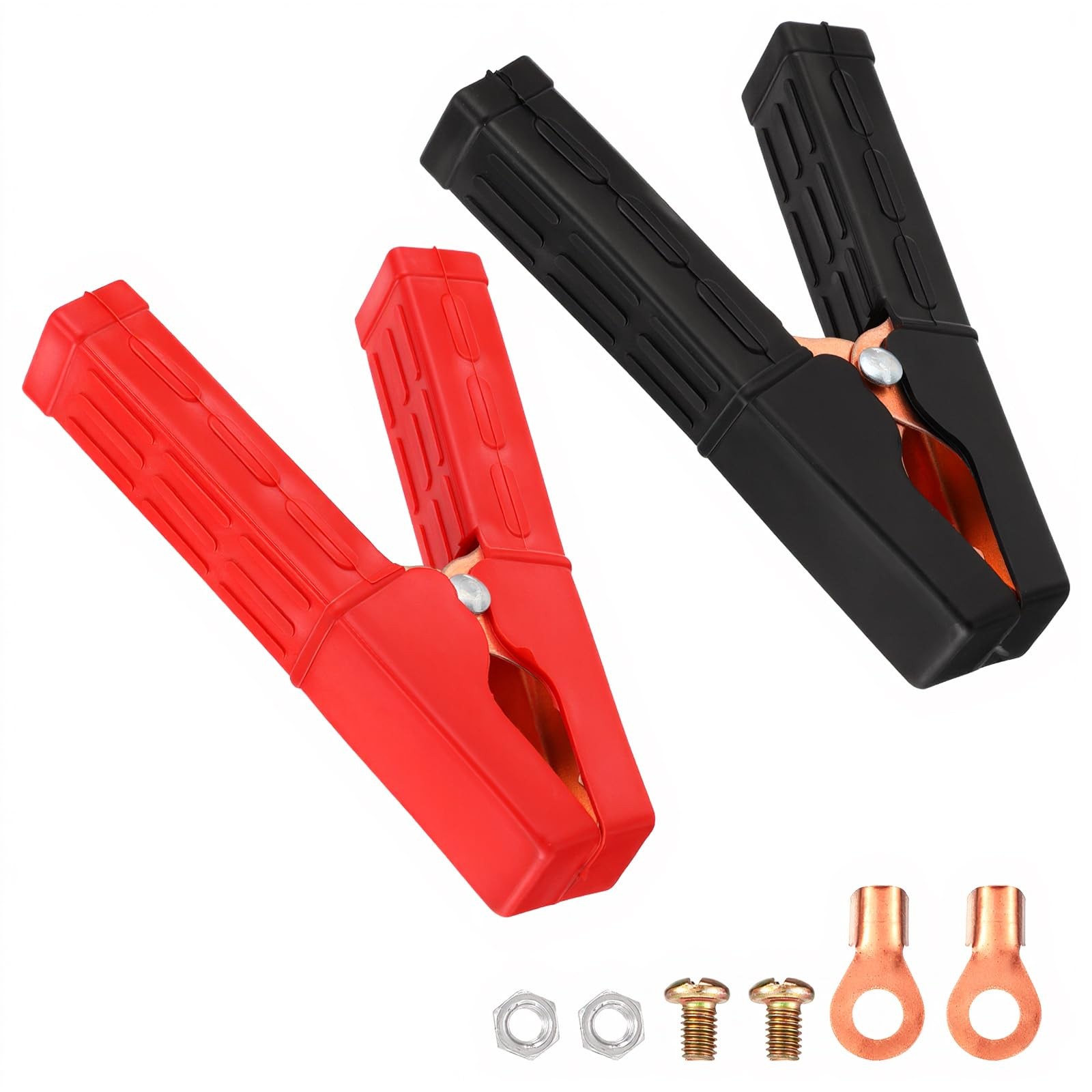 2PCS Jumper Cable Clamps, Heavy Duty Pure Copper Alligator Clips Pure Copper …