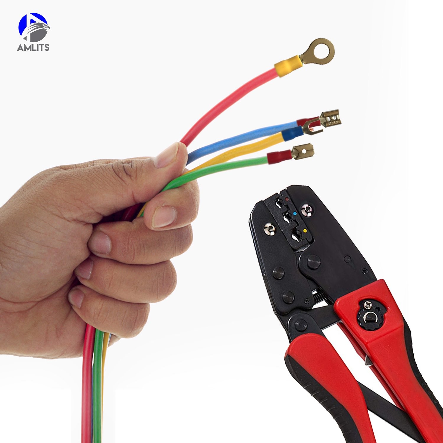 300 Pcs Insulated Wire Connectors Kit Brass Vinyl Butt Ring Spade Quick Disconne