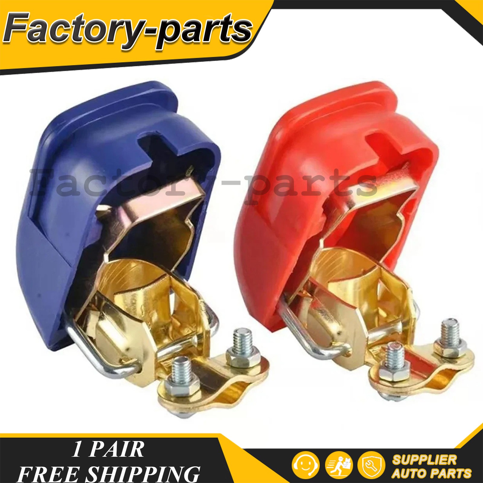 2 x Car Battery Terminal Connector Clamp Quick Release Disconnect Top Post Cover