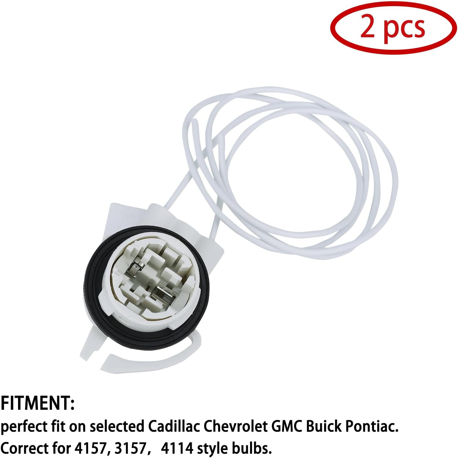 Light Socket Wire Harness Pigtail Repair Kit (2Pcs) Led/Standard, Bulbs# 4114,41