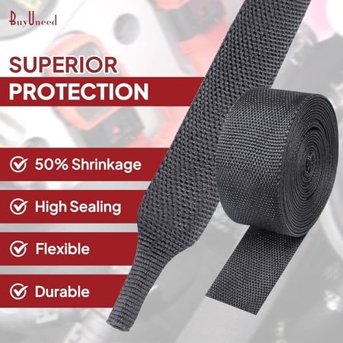 2:1 Ratio Fabric Tubing Heat Shrink Braided Sleeving | 2 IN 1 Wiring 3/8″-25ft