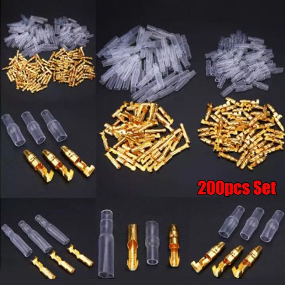 Socket Brass Bullet Terminals Replacement Parts 50 sets (200pcs) Female Durable
