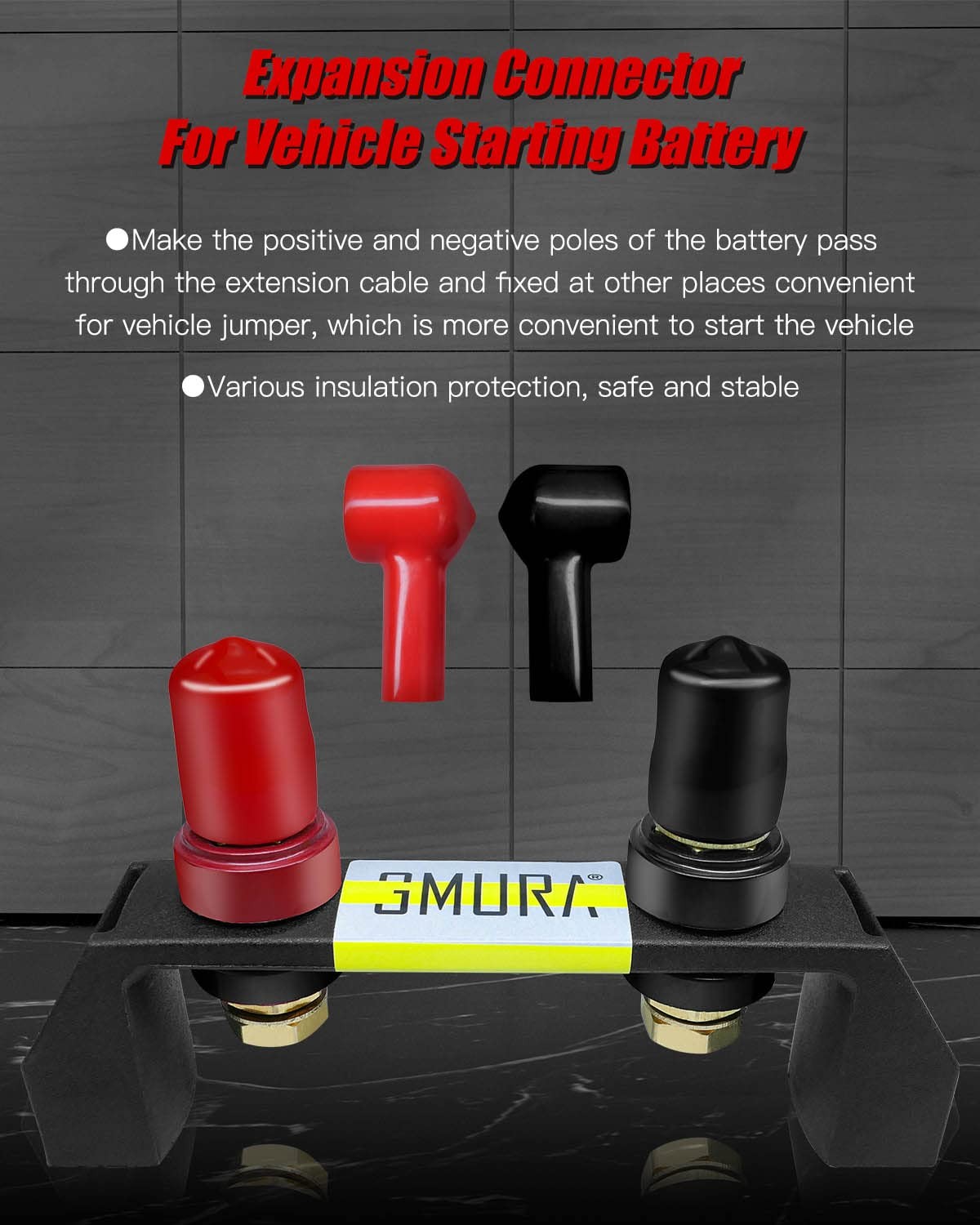 Battery Jump Post Kit, Waterproof Remote Battery Jumper Terminals W/Cable & Mou