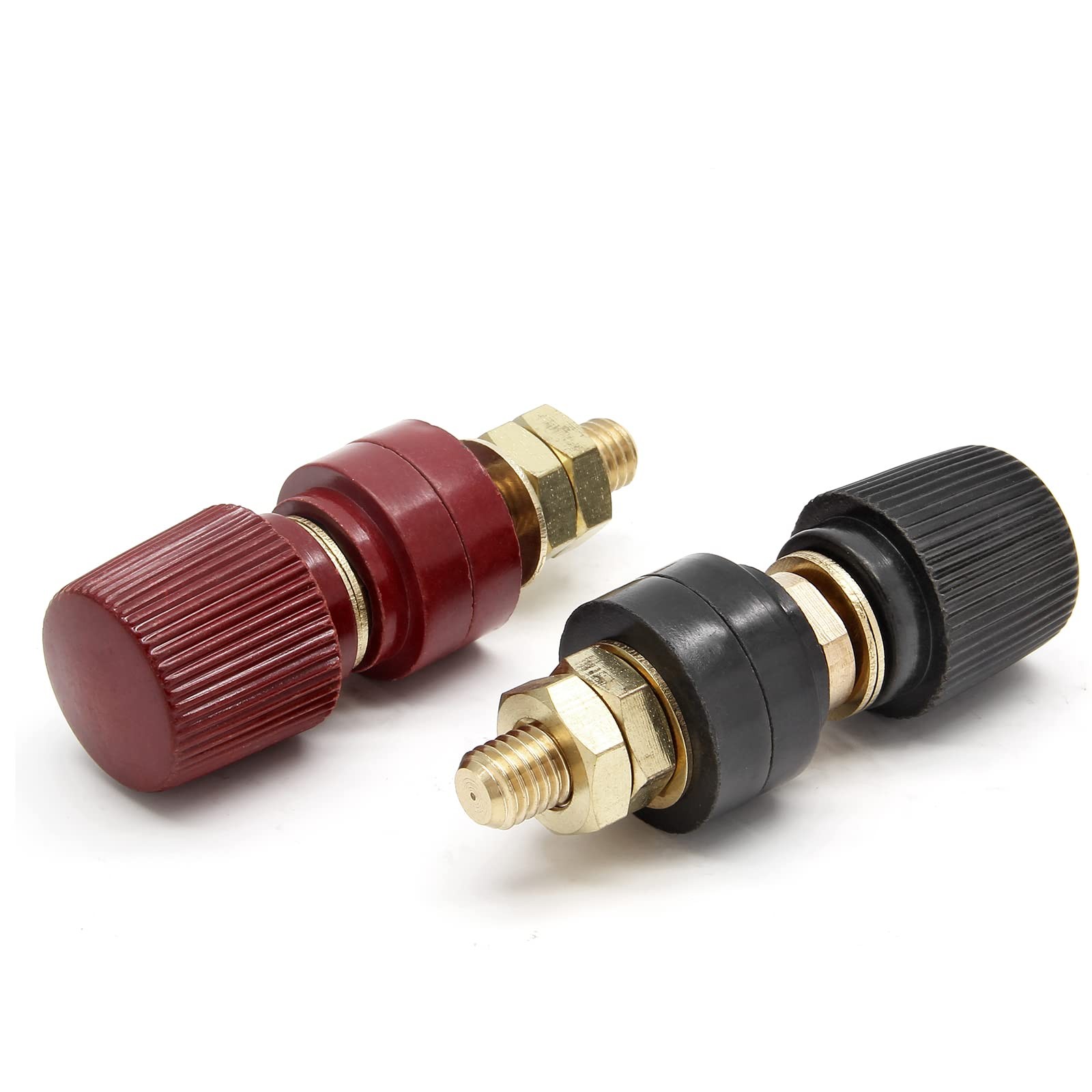 2 Pcs 3/8″ Battery Terminal Connector – Power Junction Post (Red & Black)