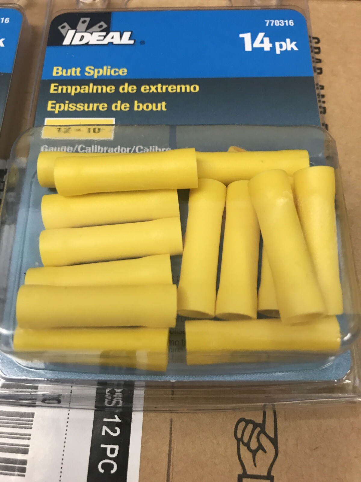 electrical wire terminals crimp connectors 2 14 Count Butt Splice 12-10 Gauge