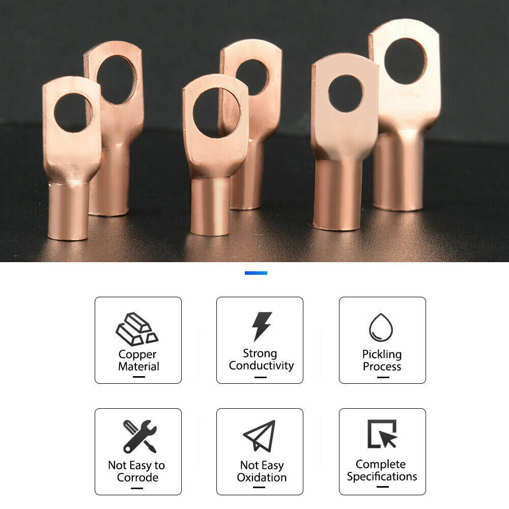 280PCS Car Copper Lug Ring Terminals Cable Electrical Wire Crimp Connectors Kit