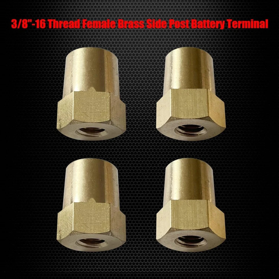 3/8″-16 Thread Female Brass Battery Terminal Post Adapter Battery Charging Post