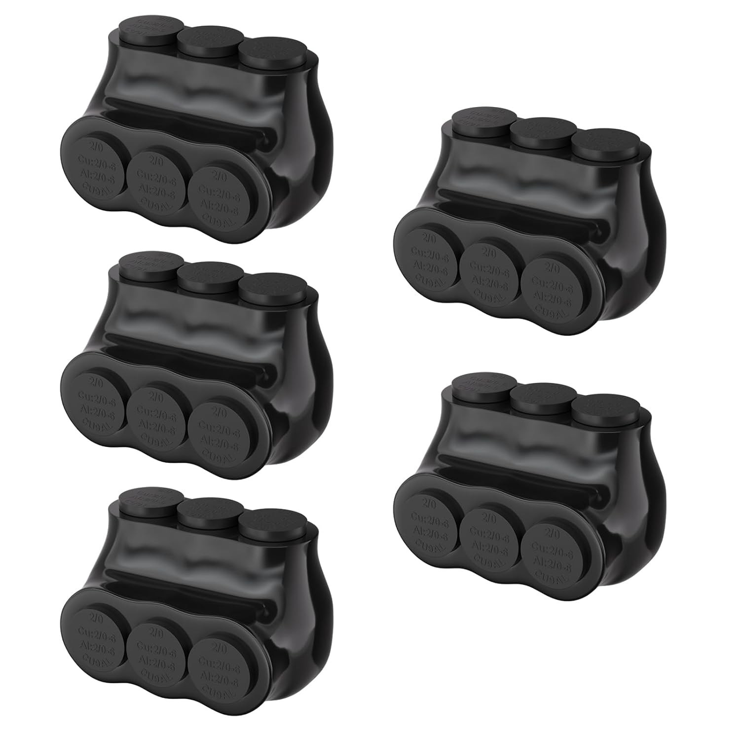 5 Port Insulated Multi Tap Connector 2/0-6 Gauge Wire Connectors A…