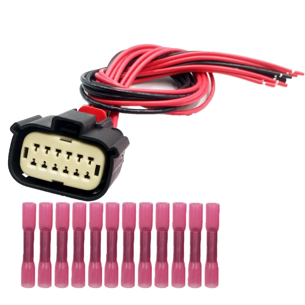 12 Pin Headlights Connector Harness Pigtail Plug Compatible with Chevrolet Eq…