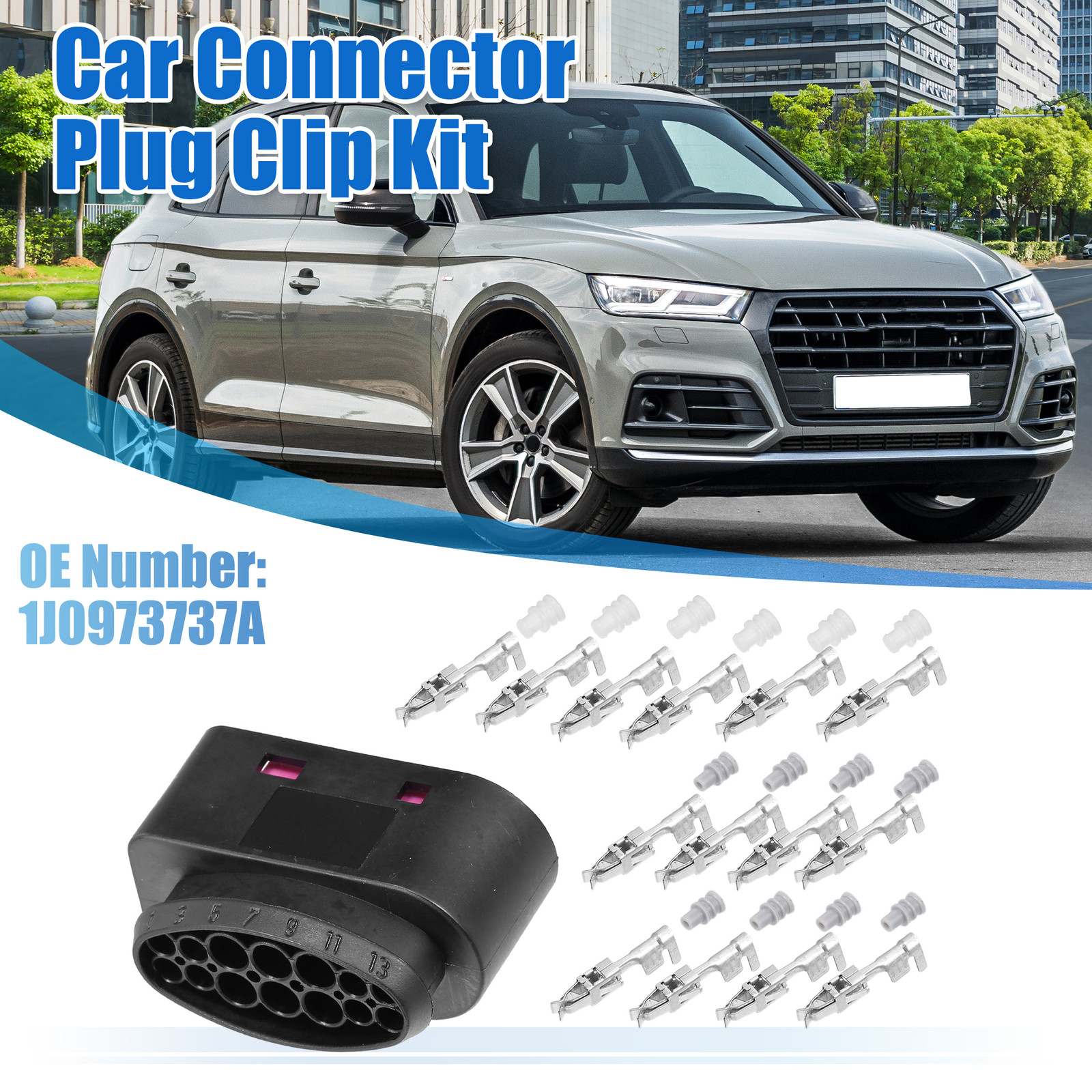 1 Set No.1J0973737A Headlight 14 Pin Plug Female Connectors for VW for Audi