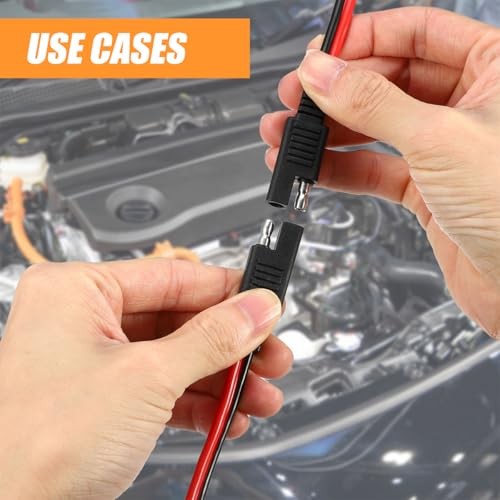 2PCS 10AWG SAE Extension Cable Quick Disconnect Wire Harness Connector Plug