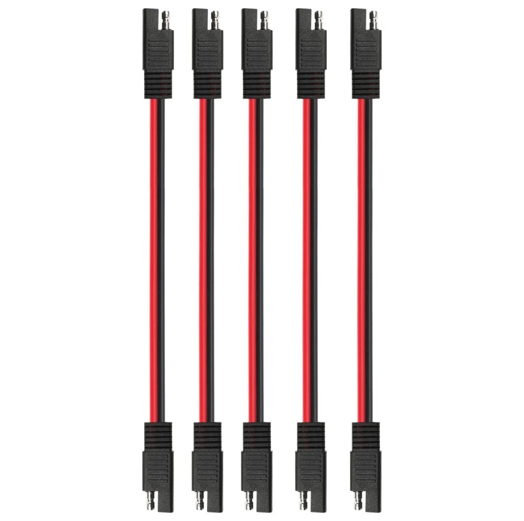 SAE Extension Cable 10 AWG Durable 2-Pin Connector for Solar and Automotive